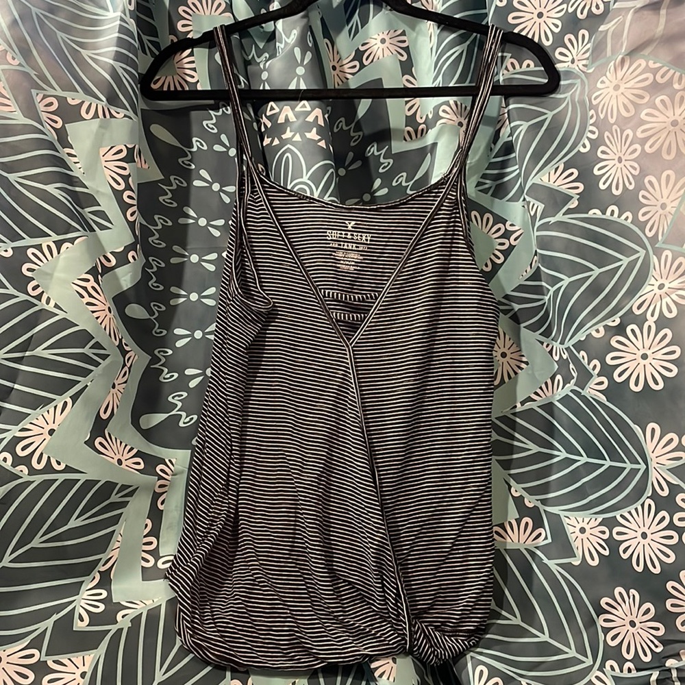 Spaghetti strap tank top.